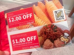 Examples of coupons from the Richmond Night Market